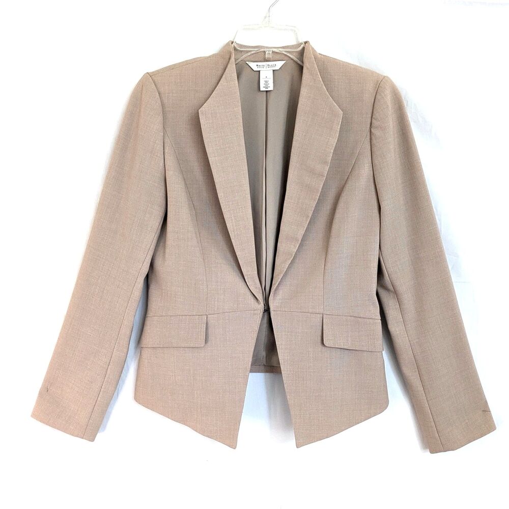 White House Black Market Tan Peaked Lapel Blazer Jacket Size 6 Corpcore Career